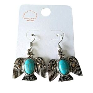 Boho Turquoise Thunderbird Earrings 🕊️✨ NEW